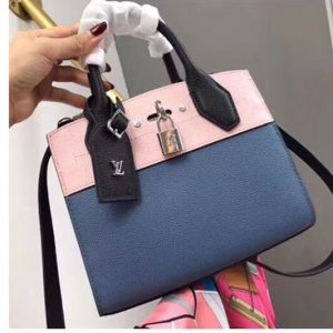 Replica Louis Vuitton M53804 LV City Steamer Mini Bags Pink/Blue Taurillon leather