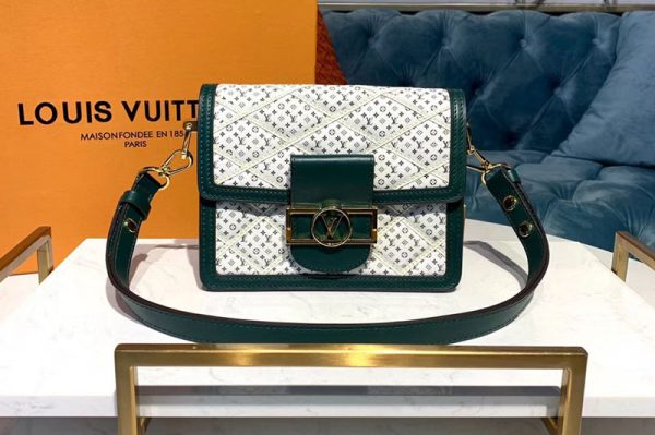 Replica Louis Vuitton M53996 LV Mini Dauphine Bags White Monogram Denim