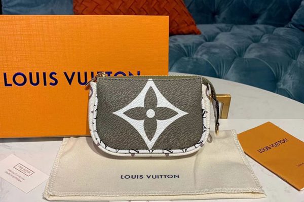 Replica Louis Vuitton M67579 LV Mini Pochette Accessoires White / Khaki Monogram Canvas