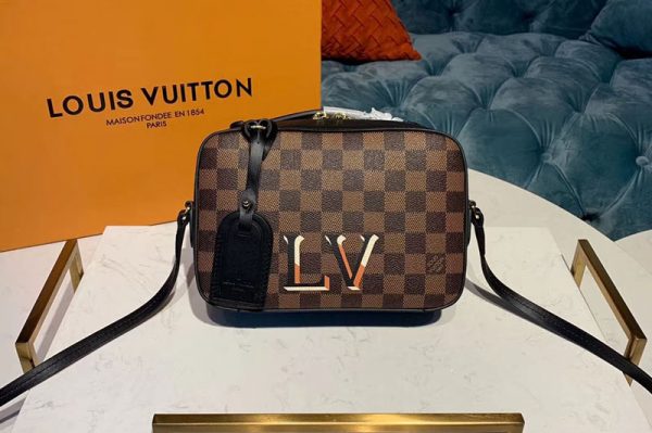 Replica Louis Vuitton N40189 LV Santa Monica Bags Damier Ebene Canvas Black