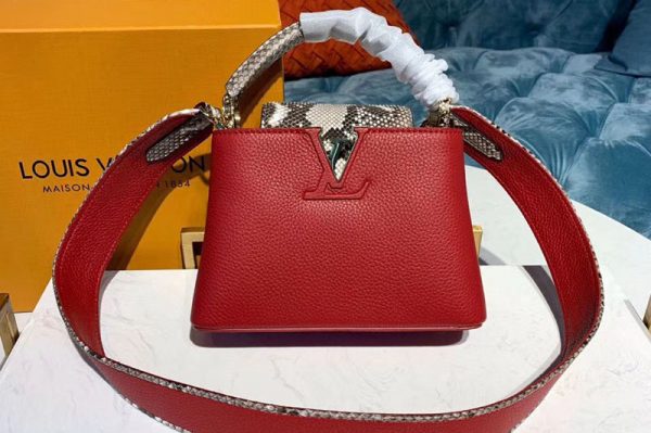 Replica Louis Vuitton N95509 LV Capucines BB Bags Red Taurillon Leather