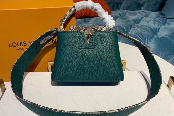 Replica Louis Vuitton N95384 LV Capucines BB Bags Green Taurillon Leather