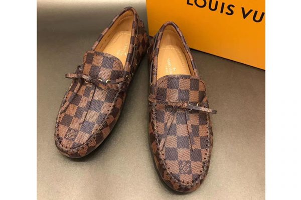 Replica Louis Vuitton LV Arizona Moccasin Shoes Damier Ebene Canvas