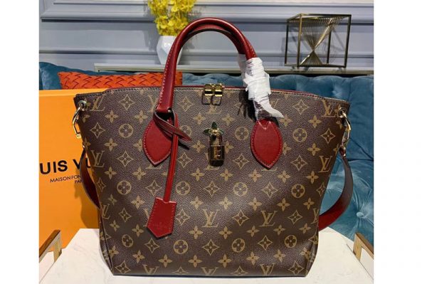 Replica Louis Vuitton M44348 LV Flower Zipped Tote MM Bags Monogram Canvas Bordeaux