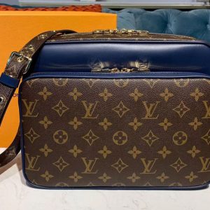 Replica Louis Vuitton M51478 LV Nil Slim Bags Blue Epi Leather and Monogram Canvas