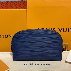 Replica Louis Vuitton M40638 LV Cosmetic Pouch PM Bags Blue Epi Leather