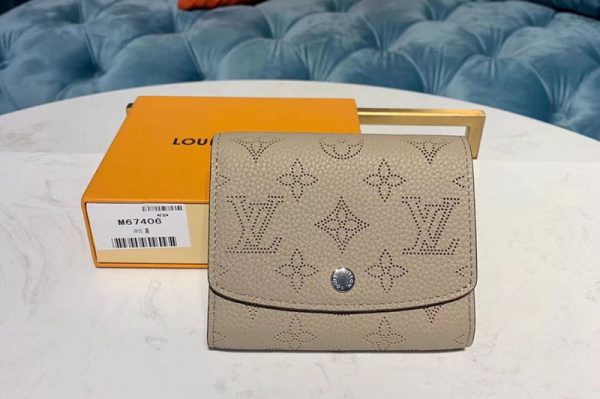 Replica Louis Vuitton M62542 LV Iris Compact Wallets Galet Mahina leather