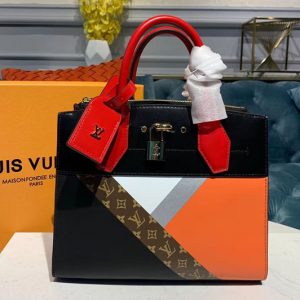 Replica Louis Vuitton M53803 LV City Steamer PM Bags Black / Tan Leather