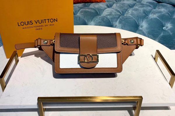 Replica Louis Vuitton M58881 LV bumbag Dauphine Bags Blackberry Red / Snow White Taurillon Leather