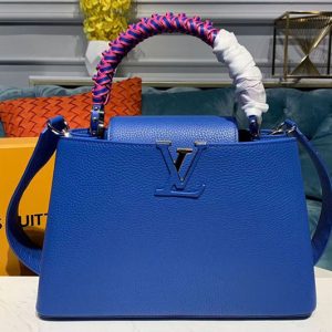 Replica Louis Vuitton M55083 LV Capucines PM Bags Blue Taurillon Leather