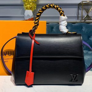 Replica Louis Vuitton M55215 LV Cluny BB handbags Black Epi Leather