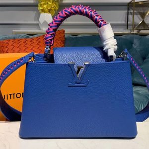 Replica Louis Vuitton M55236 LV Capucines PM Bags Blue Taurillon Leather