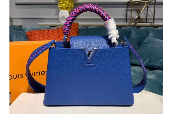 Replica Louis Vuitton M55236 LV Capucines PM Bags Blue Taurillon Leather