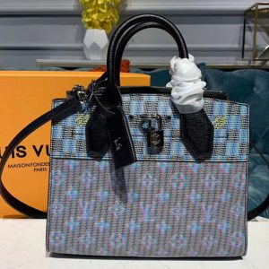 Replica Louis Vuitton M55469 LV City Steamer Bags Blue Monogram and Damier patterns