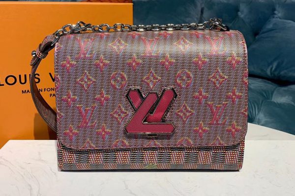 Replica Louis Vuitton M55480 LV Twist MM handbags Pink Monogram LV Pop