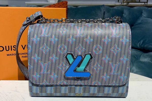 Replica Louis Vuitton M55480 LV Twist MM handbags Blue Monogram LV Pop