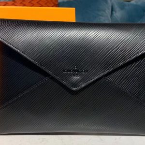 Replica Louis Vuitton M64186 LV Pochette Kirigami Bags Black / Silver / Rose Ballerine Pink Epi Leather