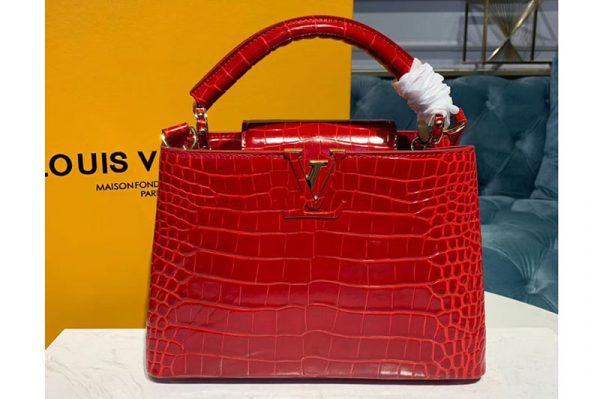 Replica Louis Vuitton N93992 LV Capucines BB Bags Red Alligator leather