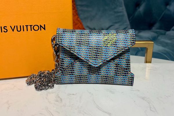 Replica Louis Vuitton N60278 LV Kirigami Necklace Bags Damier LV Pop Blue