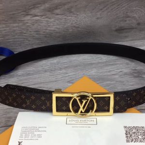 Replica Louis Vuitton M0125 LV Dauphine 25mm Reversible belts Monogram Canvas Silver/Gold Buckle