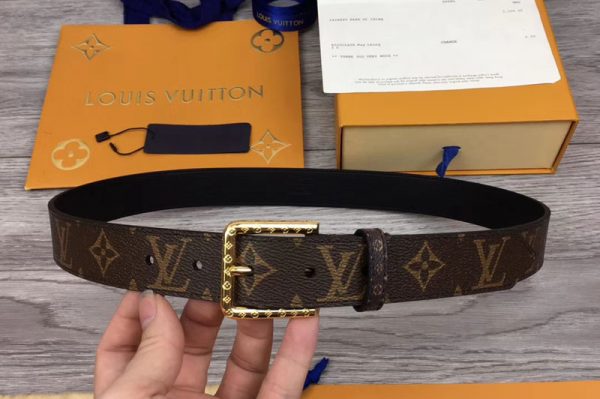 Replica Louis Vuitton M0195U LV Daily LV 30mm Belt Monogram Canvas Gold Buckle