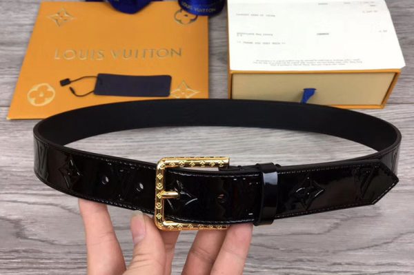 Replica Louis Vuitton M0201U LV Daily LV 30mm Belt Monogram Vernis calf leather Gold Buckle