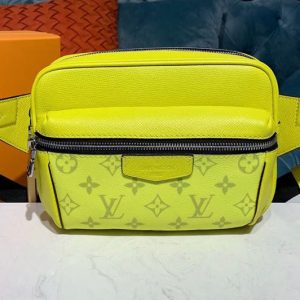 Replica Louis Vuitton M30251 LV Outdoor Bumbag Bags Lime Green Monogram canvas and Taiga Leather