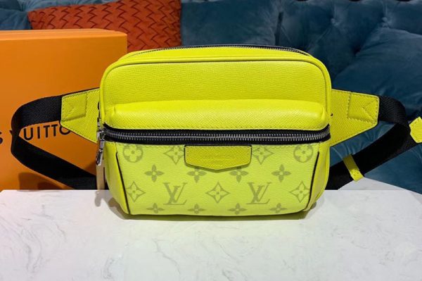 Replica Louis Vuitton M30251 LV Outdoor Bumbag Bags Lime Green Monogram canvas and Taiga Leather