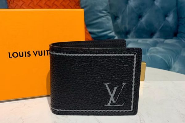 Replica Louis Vuitton M68236 LV Multiple Wallet Black Taurillon leather