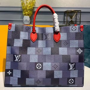 Replica Louis Vuitton M44576 LV Onthego tote bags Damier Graphite Canvas