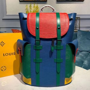 Replica Louis Vuitton M50159 LV Christopher PM backpack Bags Red/Blue/Green Epi Leather