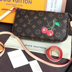 Replica Louis Vuitton M51980 LV Pochette Accessoires With Cherry Bags Monogram Canvas