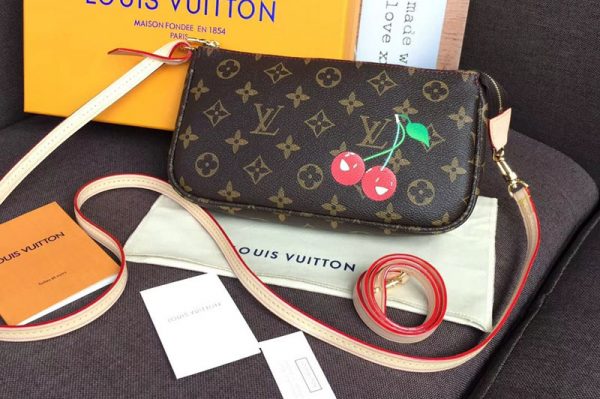 Replica Louis Vuitton M51980 LV Pochette Accessoires With Cherry Bags Monogram Canvas