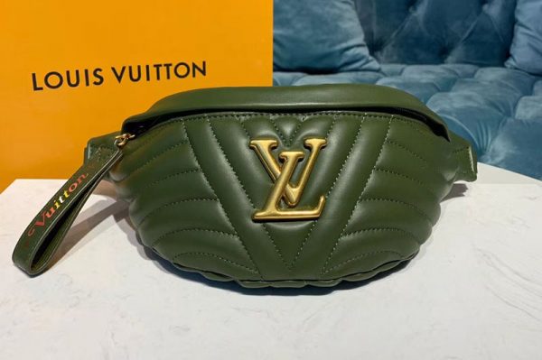 Replica Louis Vuitton M44836 LV New Wave BumBag Bags Green Smooth calf leather