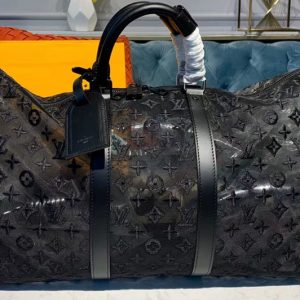 Replica Louis Vuitton M53971 LV Keepall Bandouliere 50 Bags Black Monogram Canvas