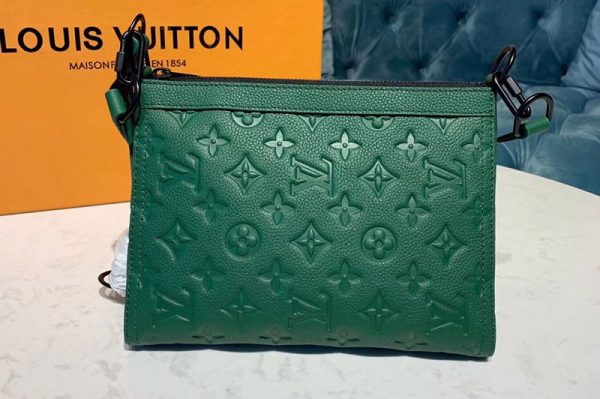 Replica Louis Vuitton M54330 Triangle Shaped Shoulder Bags Green Monogram Empreinte Leather