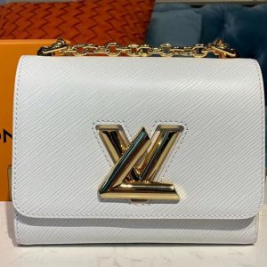 Replica Louis Vuitton M54278 LV Twist PM chain bags White Epi leather