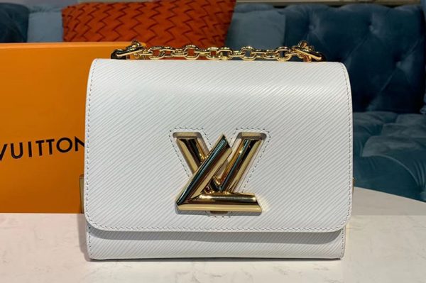 Replica Louis Vuitton M54278 LV Twist PM chain bags White Epi leather