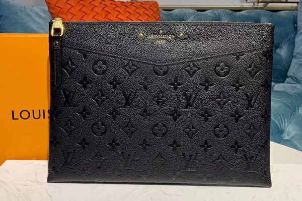 Replica Louis Vuitton M62937 LV Daily Pouch Bags Black Monogram Empreinte Leather