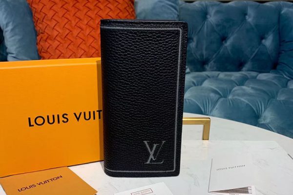 Replica Louis Vuitton M66540 LV Brazza Wallets Black Taurillon leather