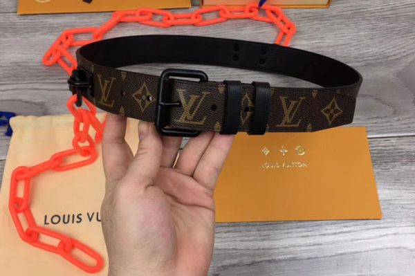 Replica Louis Vuitton MP228Q LV Signature 35mm Belt Monogram canvas