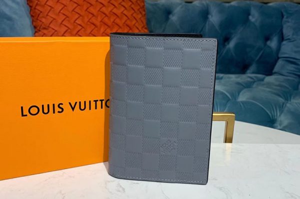 Replica Louis Vuitton N60181 LV Passport Cover Wallets Gray Damier Infini Leather