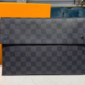 Replica Louis Vuitton N60255 LV Alpha Triple Pouches Bags Damier Graphite Canvas