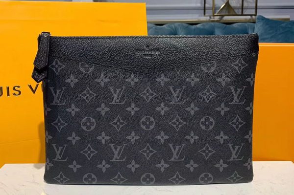 Replica Louis Vuitton M62942 LV Daily Pouch Bags Black Monogram Eclipse Canvas