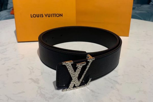 Replica Louis Vuitton M0163U LV Mosaic 40mm Reversible Belt Black calf leather