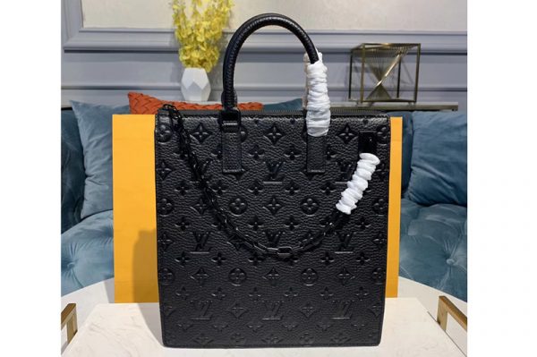 Replica Louis Vuitton M53265 Sac Plat carrier Bags Black Taurillon leather