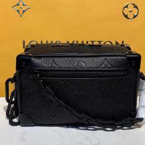 Replica Louis Vuitton M44480 Mini Soft trunk Bags Black Taurillon leather