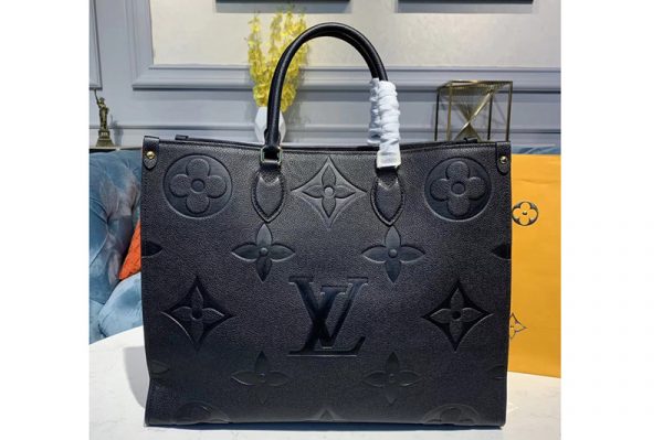 Replica Louis Vuitton M44570 LV Onthego tote bags Black Taurillon leather