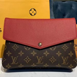 Replica Louis Vuitton M50185 LV Twinset Bags Monogram Canvas and Red Calf Leather