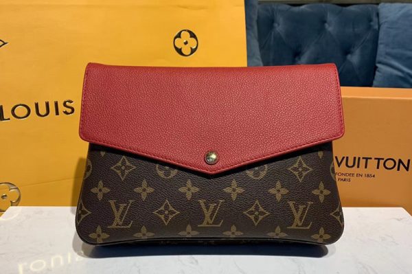 Replica Louis Vuitton M50185 LV Twinset Bags Monogram Canvas and Red Calf Leather